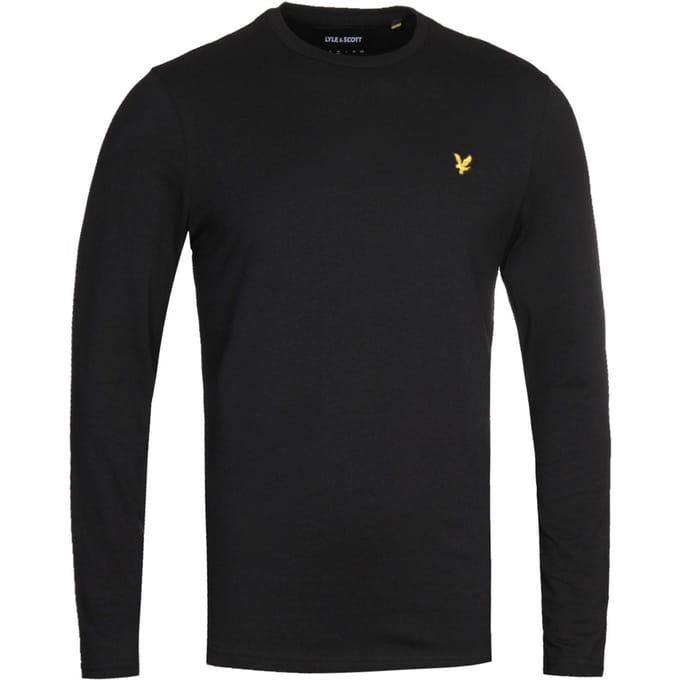 Lyle & Scott gitzwart T-shirt met lange mouwen
