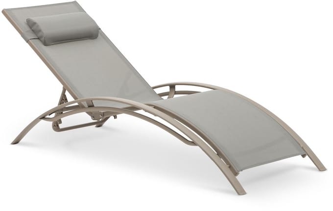 Tuinligstoel RELAX met verstelbare rugleuning en kussen – Champagne