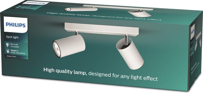 Philips Kosipo opbouwspot - 2-lichts - wit