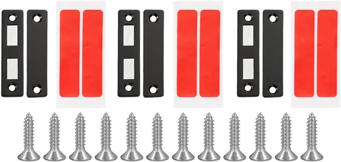 Magnetische Deurvanger - Kastsluiting Deur - Kasten Sluiten - Zwaar Uitgevoerd Sterk - 3 Sets - Metaal
