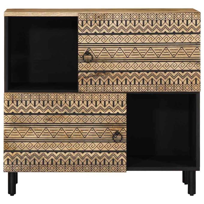 vidaXL - Dressoir - 80x33,5x75 - cm - massief - ruw - mangohout