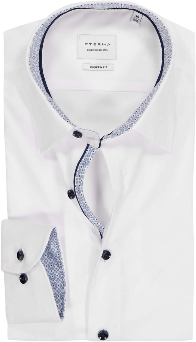 ETERNA modern fit overhemd - popeline - wit