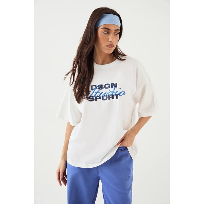 Dames DSGN Studio Sport Oversized T-Shirt | White | Maat: 3XL