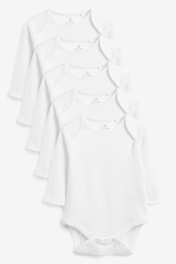 Next - Pasgeboren unisex - Essential rompertjes met lange mouwen - Wit