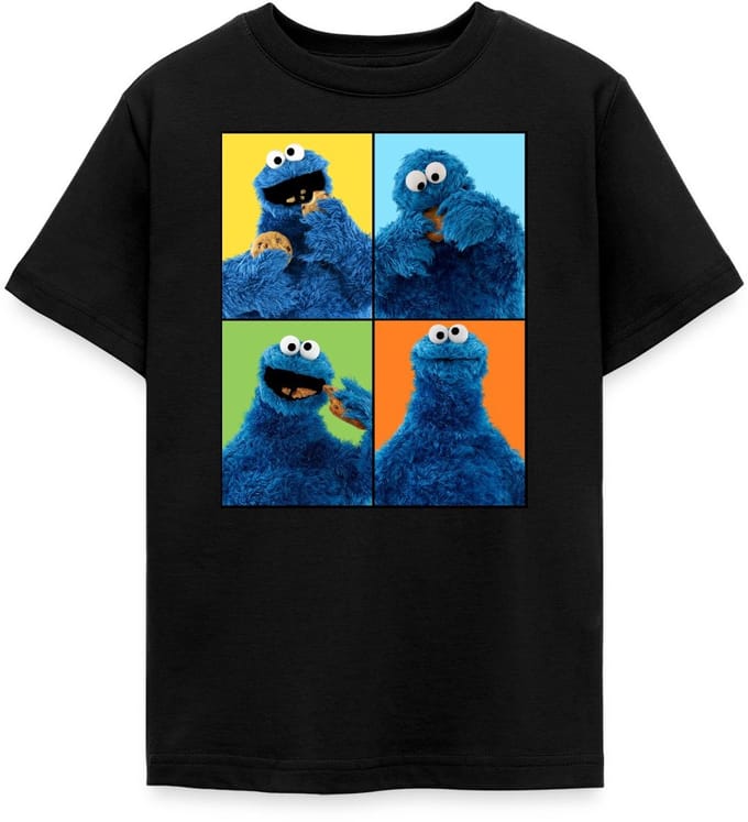 Sesamstraat Koekiemonster Kunst T-Shirt Tiener