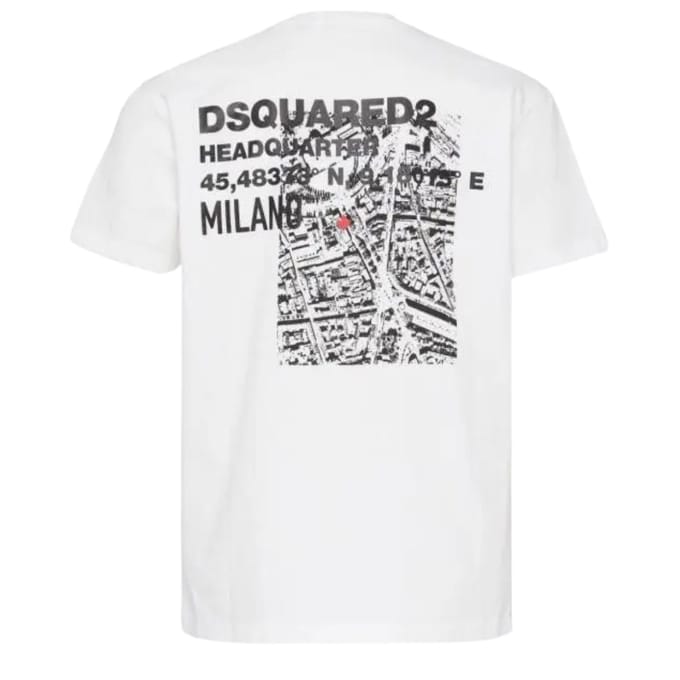 Dsquared2 Cool Fit Headquarters Wit T-shirt