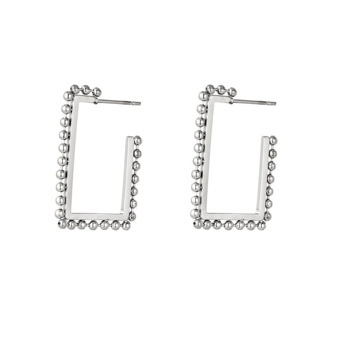 Oorbellen vierkante stip - Yehwang - Oorbellen - One size - Zilver