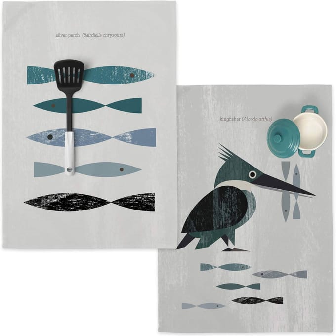 Set van 2 theedoeken Kingfisher | Happy Friday