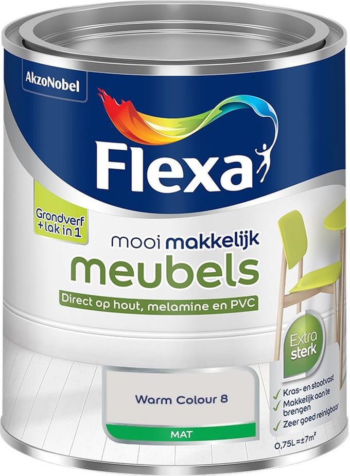 Flexa - Mooi Makkelijk Meubels Mat - Warm Colour 8 - Mengverf - 750 Ml