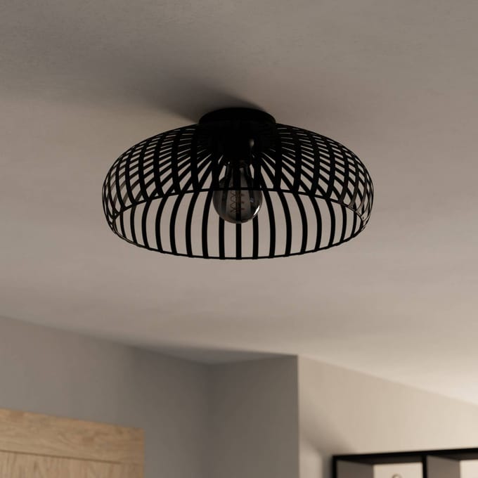 EGLO Mogano 3 Plafondlamp - E27 - Ø 43 cm - Zwart - Staal
