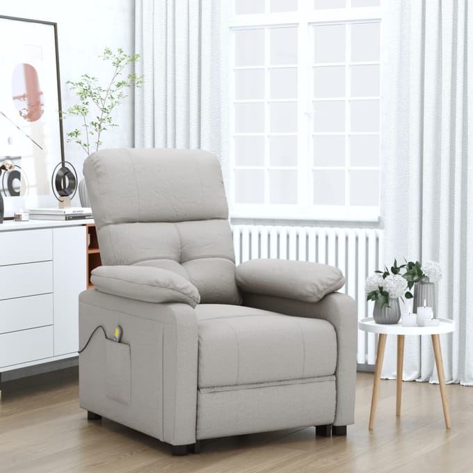vidaXL - Massagestoel - stof - taupe