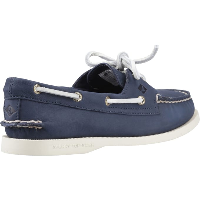 Sperry Authentic 2 Eye Dames Bootschoenen Van Leer In Marineblauw