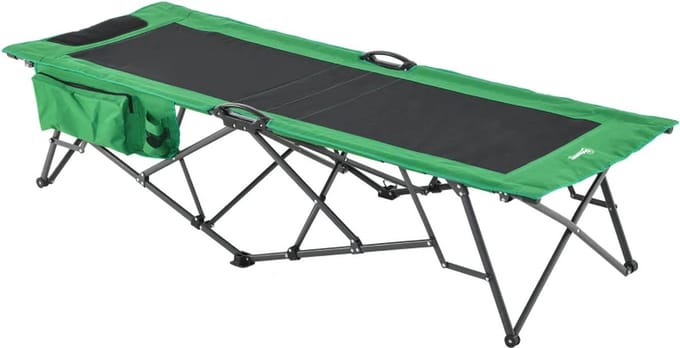 Veldbed - Kampeerbed - Vouwbed - Ligbed - Stretcher- Campingbedje - Opvouwbaar - 1 Persoons - Groen