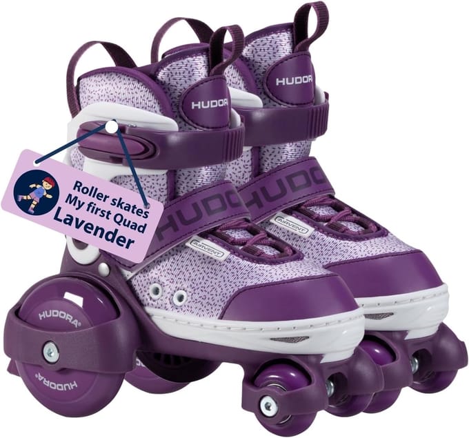 Kinder Rolschaatsen - Quad Skates - Buiten Spelen - Verstelbare Maat - 30-33 - Lavendel