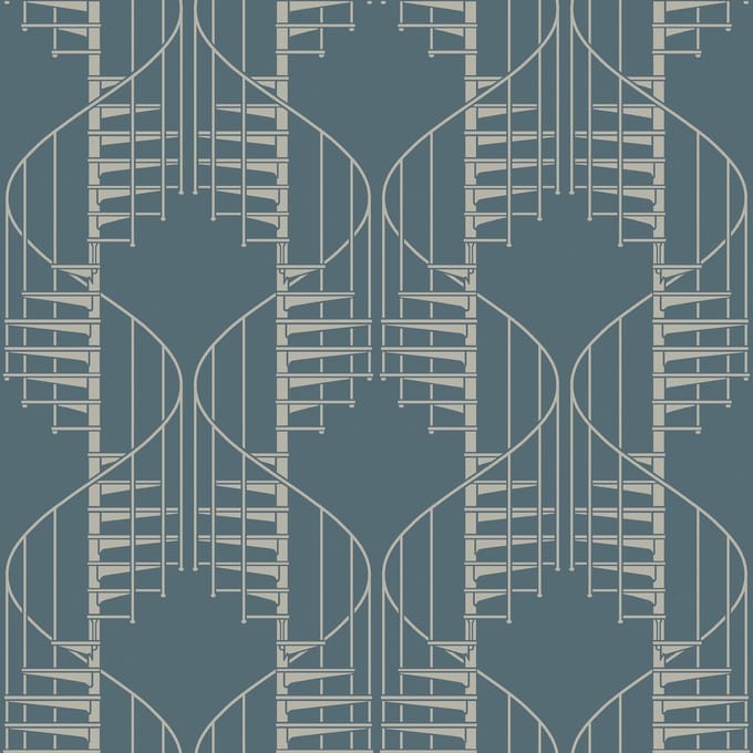 Boråstapeter Vliesbehang 2282 - Treasured - Art Deco Blauw - 53cm x 10.05m