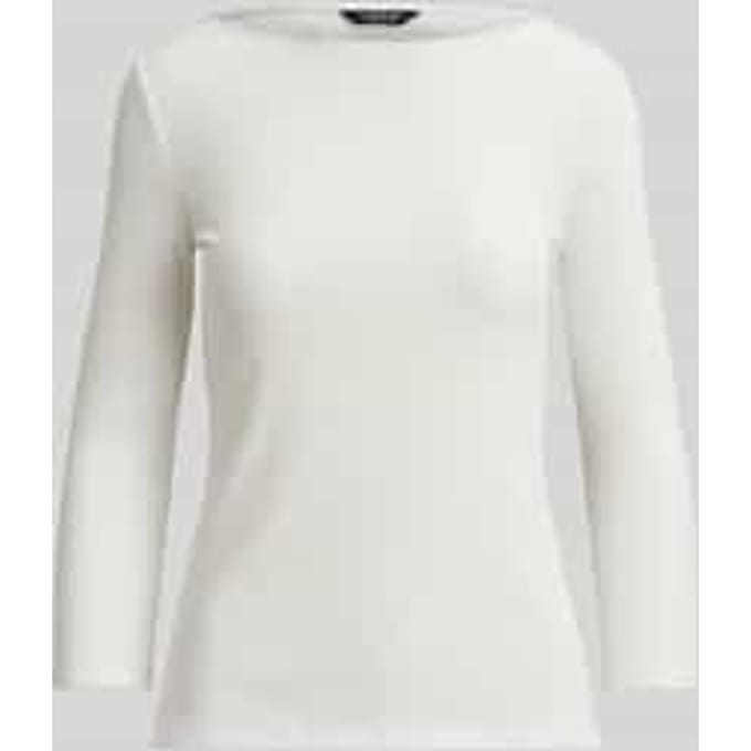 Gebreid shirt met 3/4-mouwen van katoenmix