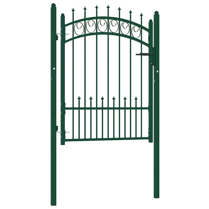 vidaXL - Poort - met - speerpunten - 100x125 - cm - staal - groen