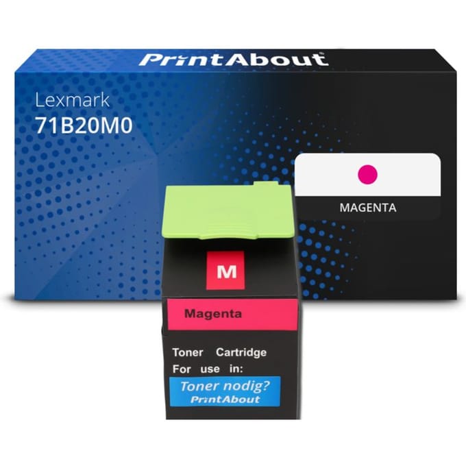 PrintAbout huismerk Toner 71B20M0 Magenta Geschikt voor Lexmark