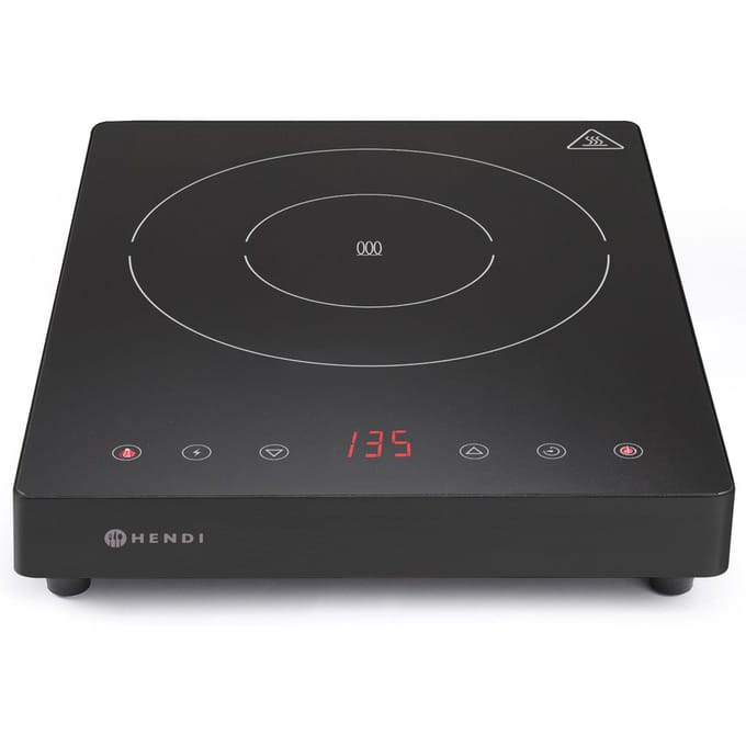 Draagbare inductiekookplaat met touchpaneel, 1 kookzone, Black Line, diameter 22 cm, 2000 W, Hendi 239391