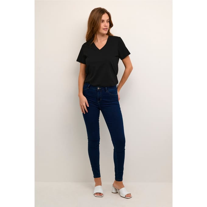Dames-T-shirt met V-hals KAFFE Marin