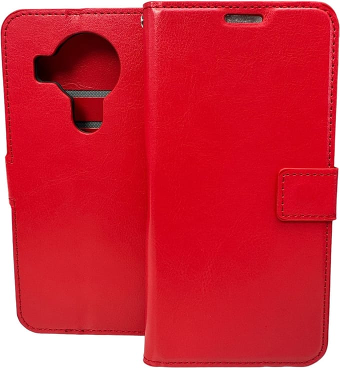 Portemonnee Book Case Hoesje Geschikt voor: Nokia 5.4 -  rood