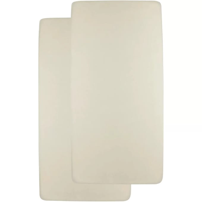 Meyco Baby Uni hoeslaken co-sleeper - 2-pack - jersey - soft sand - 50x90cm