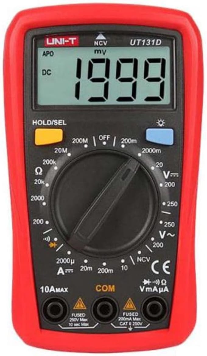 Digitale Multimeter - Spanningstester Weerstandsmeter - Elektrische Metingen - Handbereik Capaciteit Meting - 13x9.5x5.8 cm - Rood