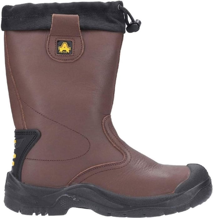 Antistatische Pull-On Werklaarzen Veiligheidsschoenen Heren Brown Maat 48