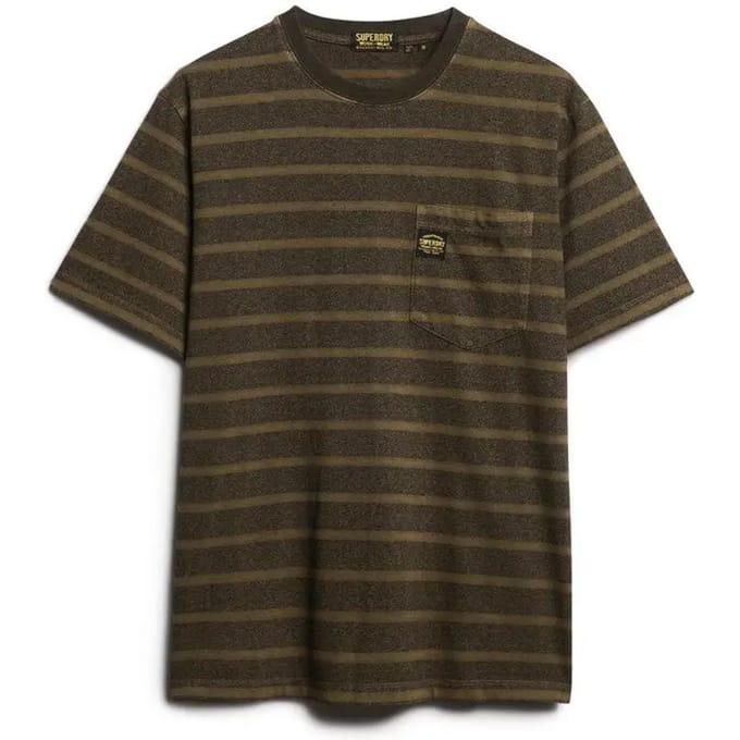 Superdry - Getextureerd gestreept T-shirt met borstzak - Heren - T-shirts