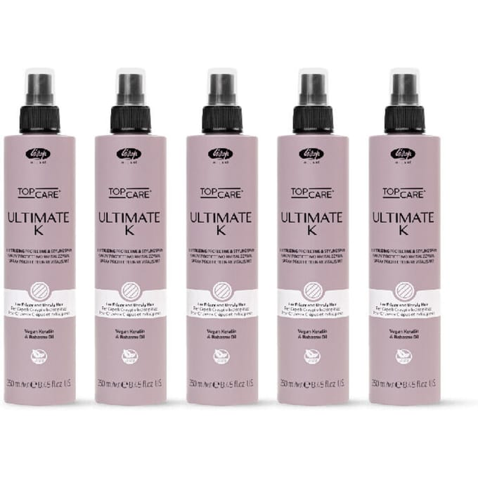 5x Lisap Top Care Ultimate K Revitalizing Protection & Styling Spray 250ml