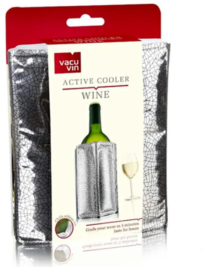 Vacu-vin Actieve Koeler Wijn Zilver, Chroom