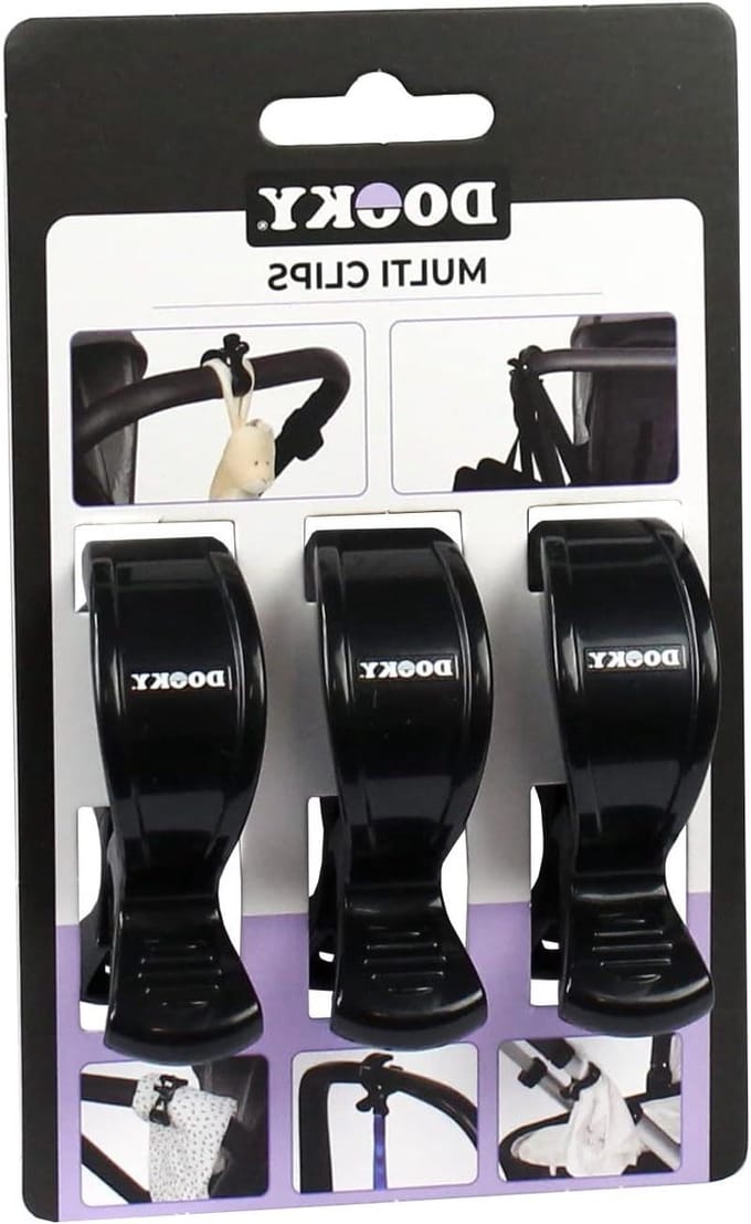 Kinderwagen Haken - Buggy Clips - Spullen Ophangen - Multifunctioneel Gebruik - 3 stuks - Zwart