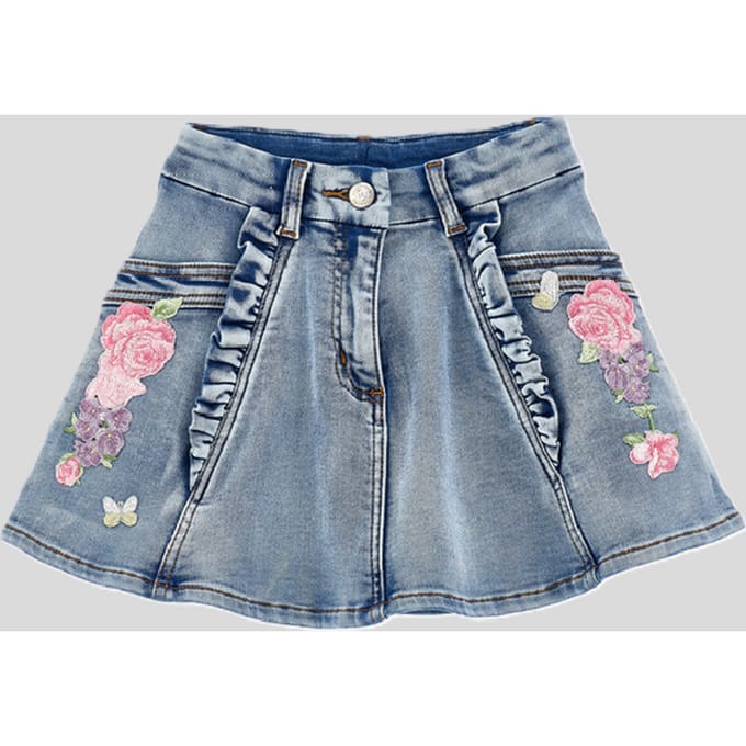 rok in denim blauw kind