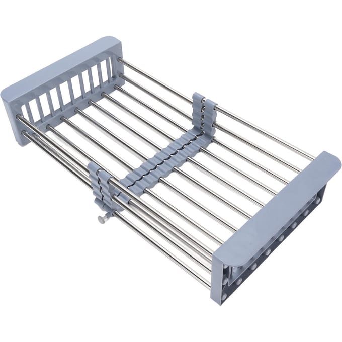 Over Het Zink Zeefmand Roestvrij Staal Multifunctioneel Gemakkelijk Schoon Te Maken Uitschuifbaar Zink gray