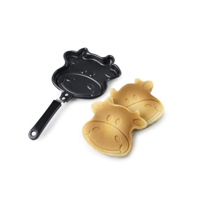 Minipan - Staal - 15 x 16,5 cm - Anti-aanbaklaag - Koeienmotief - Alle warmtebronnen inclusief inductie