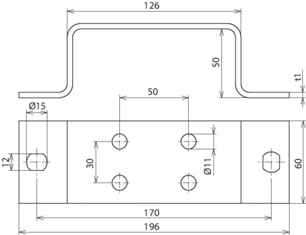 Dehn aardingsrail roestvrij staal met 2x2 klemmen - 472109