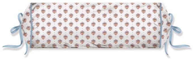 Pip Studio Jaipur Flower Roll Cushion Sierkussen - 22 x 70 cm cm - Licht blauw