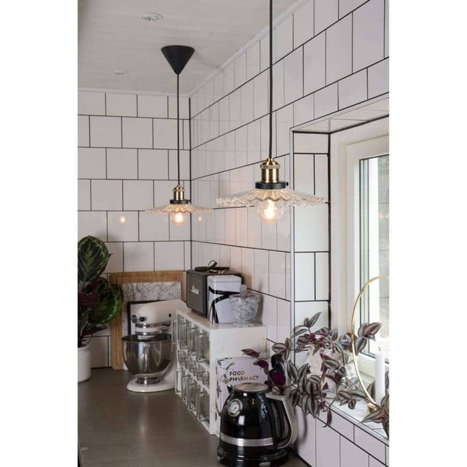 Globen Lighting hanglamp COBBLER, helder, Ø 25 cm