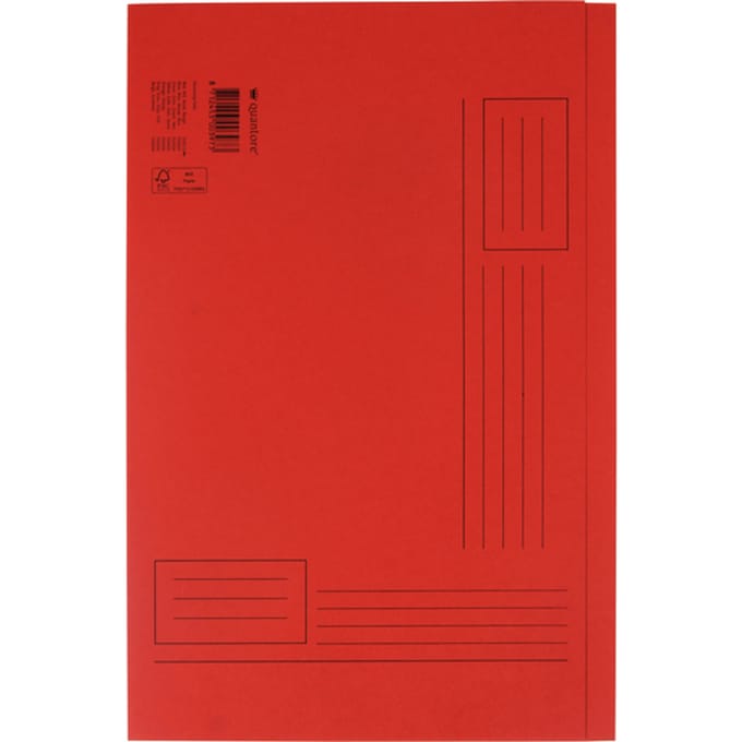 Vouwmap Quantore Folio ongelijke zijde 250gr rood