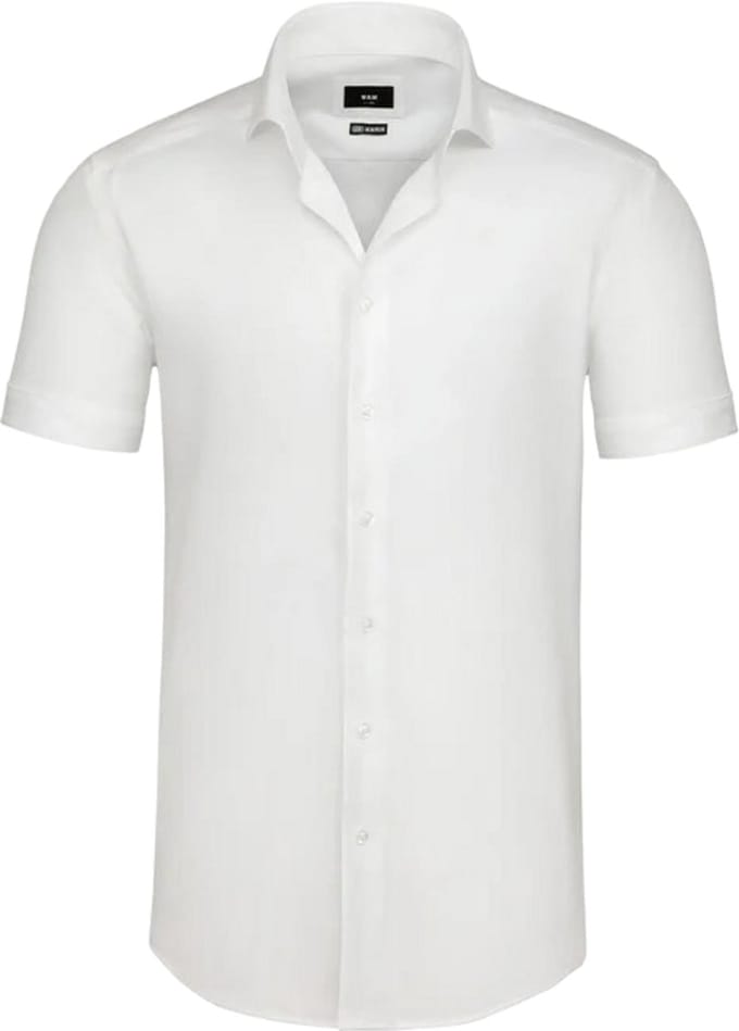 Heren Overhemd korte Mouwen - Wit - Blouse