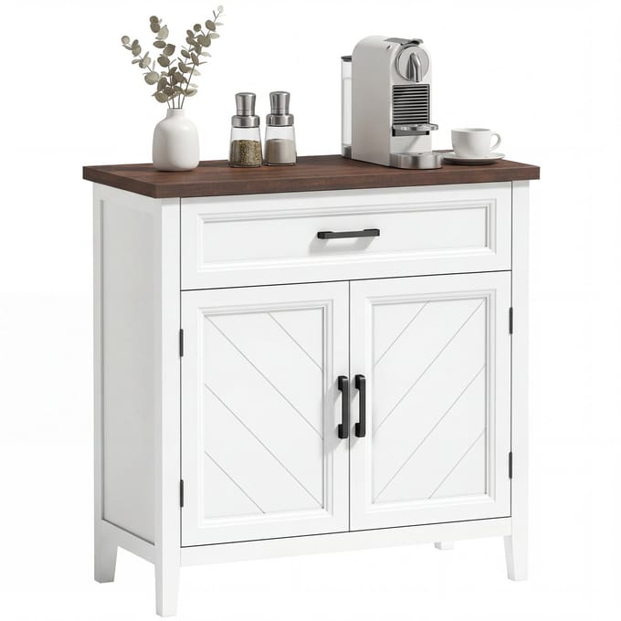 HOMCOM Dressoir - MDF - 76 x 35 x 80 cm - Wit