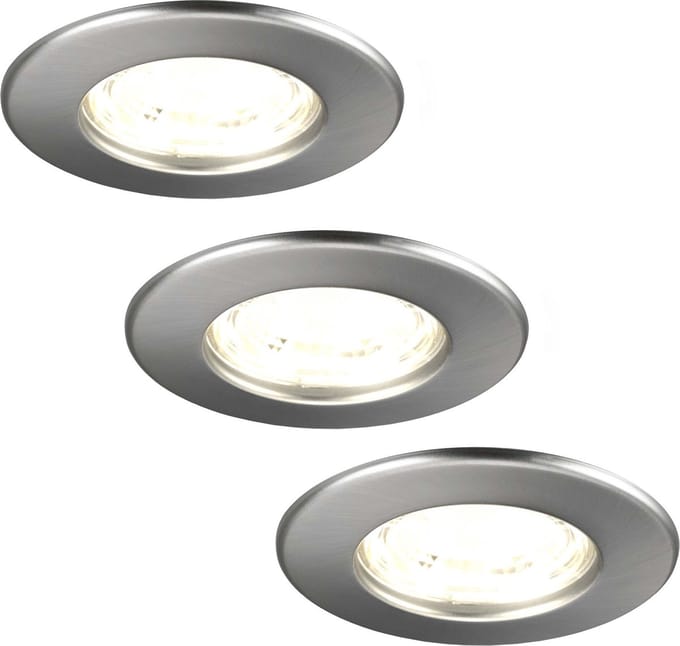 Ledvion - 3X LED Inbouwspot - Dimbaar - 5W - 2700K - Ø84mm - IP65 - RVS