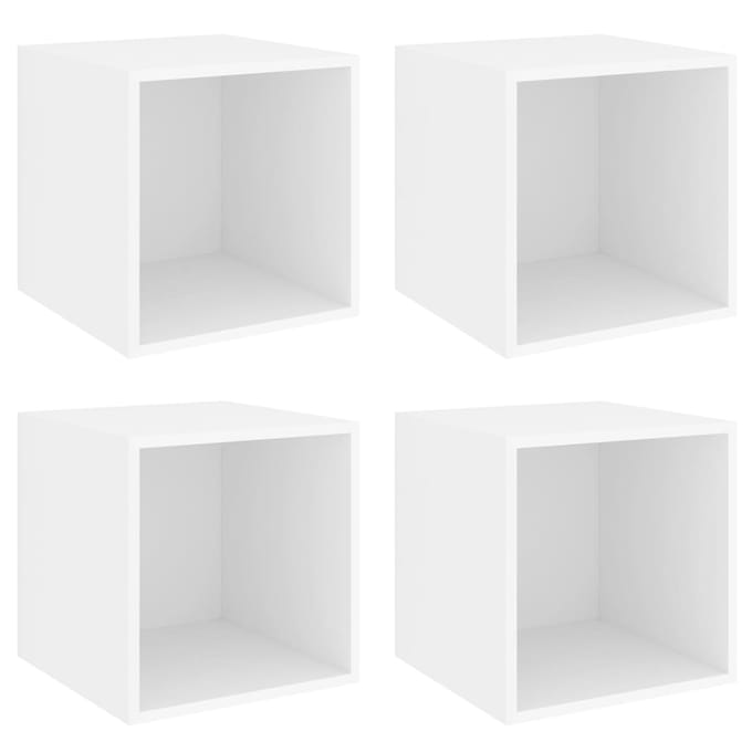 vidaXL - Wandkasten - 4 - st - 37x37x37 - cm - bewerkt - hout - wit