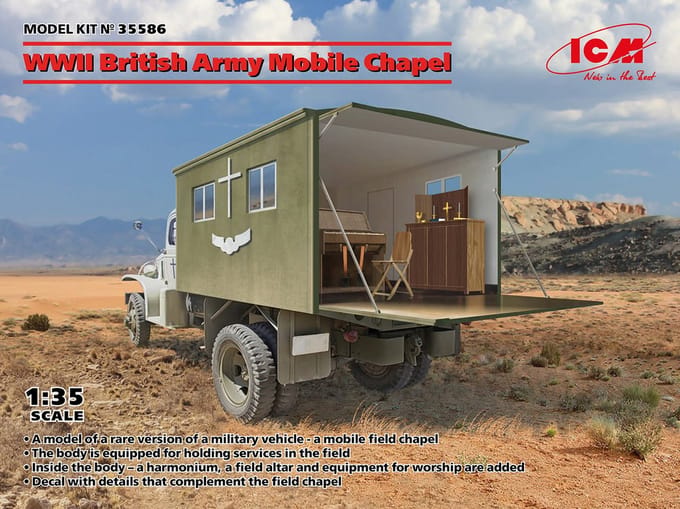 ICM Modelbouwpakket Militaire voertuigen - 35586 WWII British Army Mobile Chapel Plastic - 1:35 - Modelbouw