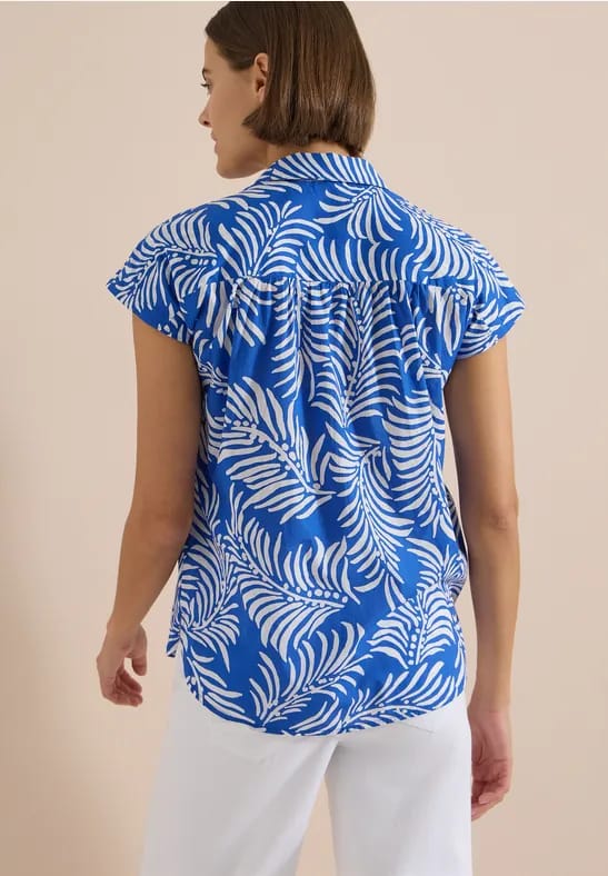Overhemdblouse met korte mouwen en print