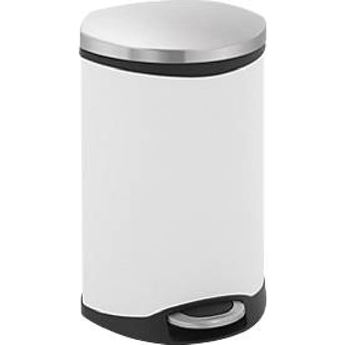 EKO - Shell Bin pedaalemmer 18 liter - Steel Plastic - wit, mat RVS - Prullenbak