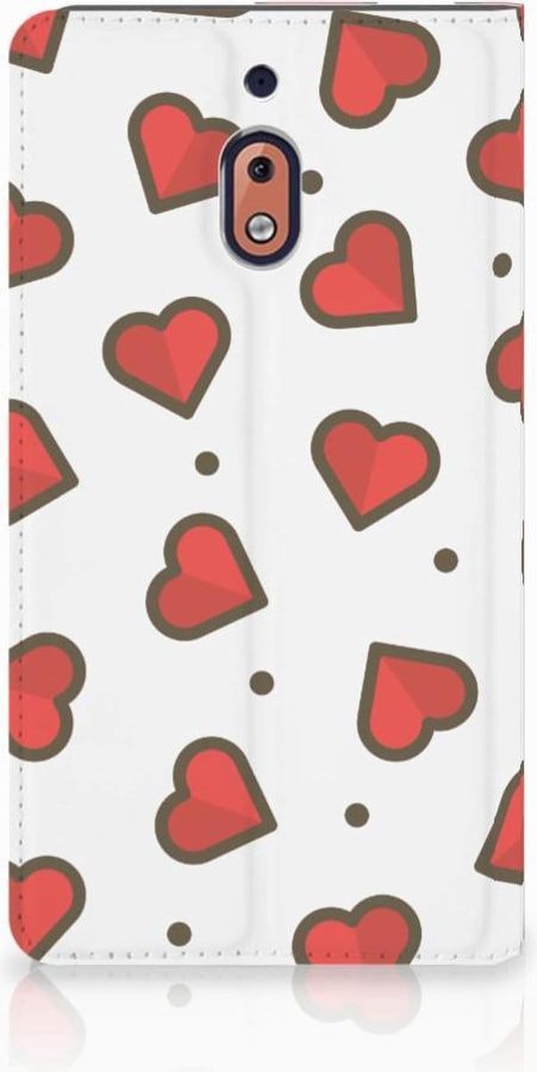 Nokia 2.1 2018 Hoesje met Magneet Hearts