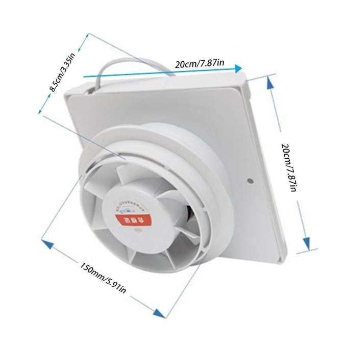 15W Wandgemonteerde Afzuigventilator Laag Geluidsniveau Huis Badkamer Keuken Garage Luchtrooster Ventilatie