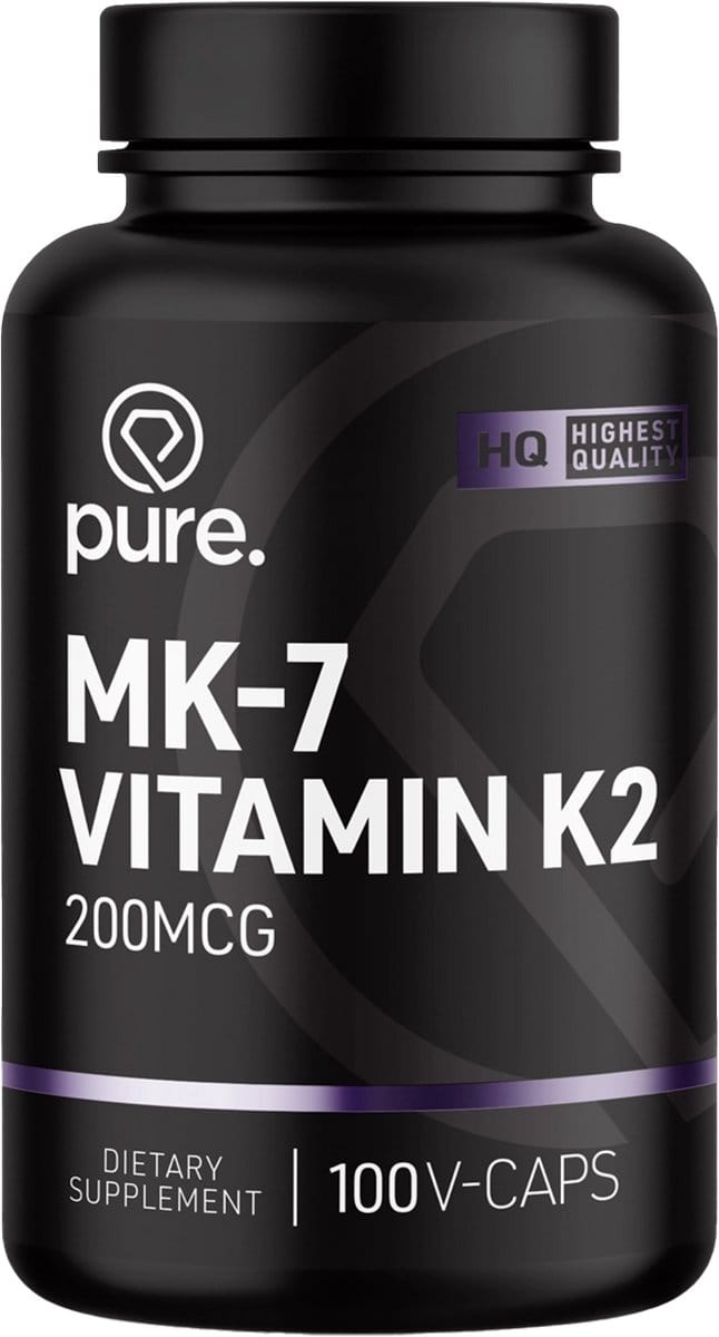 Pure. Vitamine K2 MK-7 - 100 vegan capsules - 200mcg - vitamine K