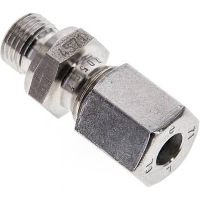 6L & M10x1 RVS Rechte Snijringkoppeling Buitendraad 315bar FKM ISO 8434-1